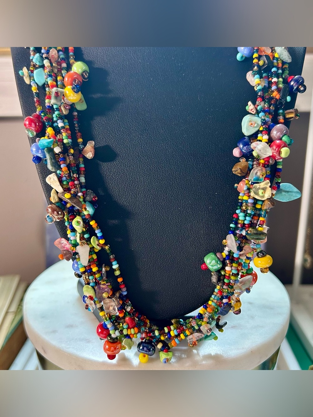 Artisan Colorful Multi-Strand Funky Beads Necklace Boho - Picture 6 of 8